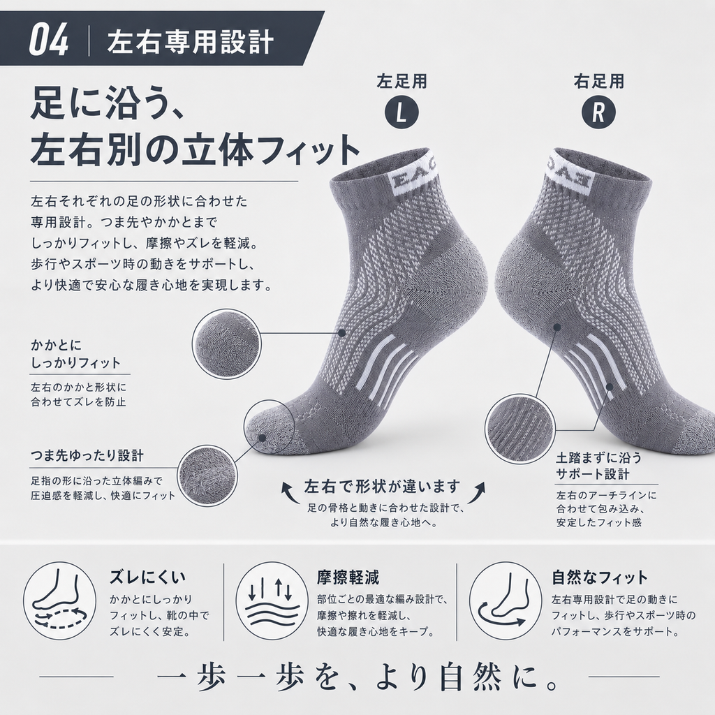 EAGEGOF Men's Sports Socks Arch Support Thick Pile