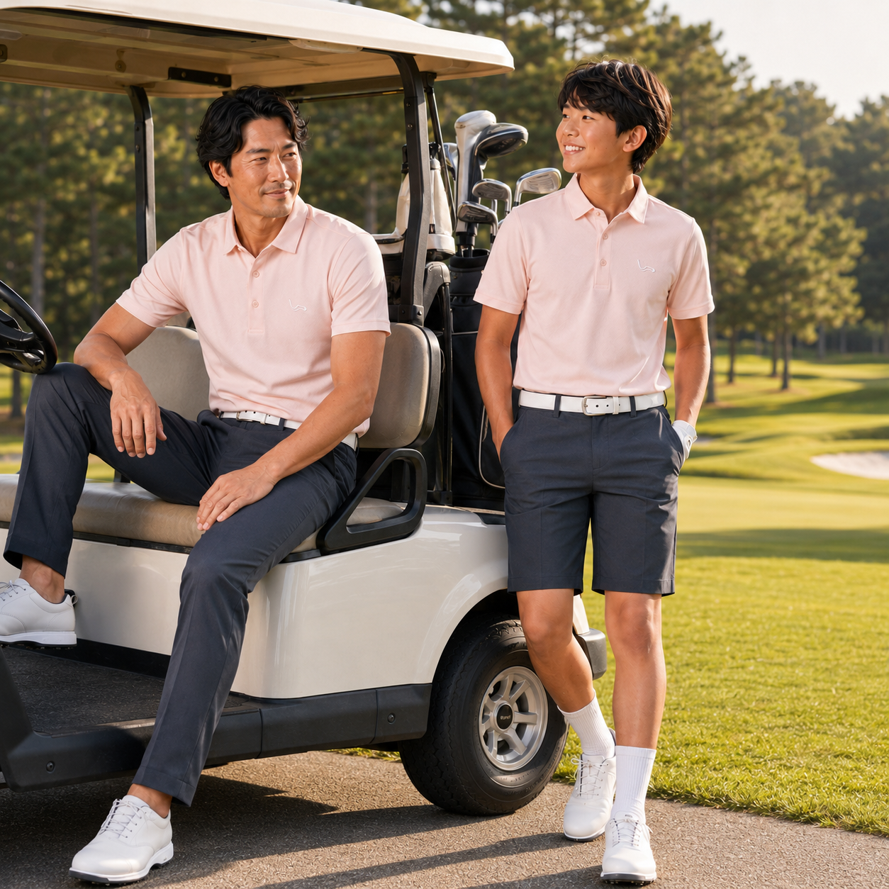 EAGEGOF Parent-Child Golf Polo Shirt Moisture-Wicking Mesh
