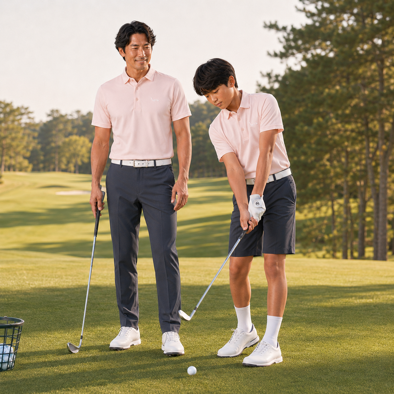 EAGEGOF Parent-Child Golf Polo Shirt Moisture-Wicking Mesh