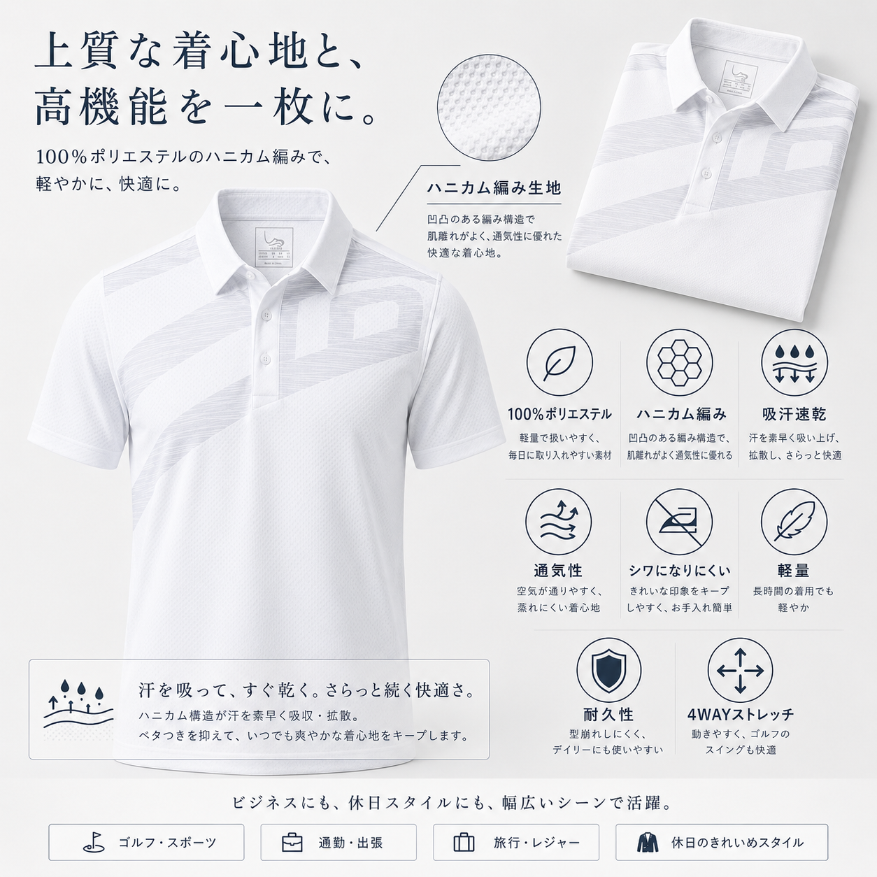 EAGEGOF ゴルフポロシャツ メンズ・ジュニア 親子コーデ